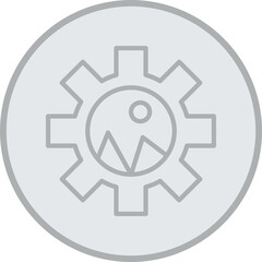 Content Optimization Grey Line Circle Icon