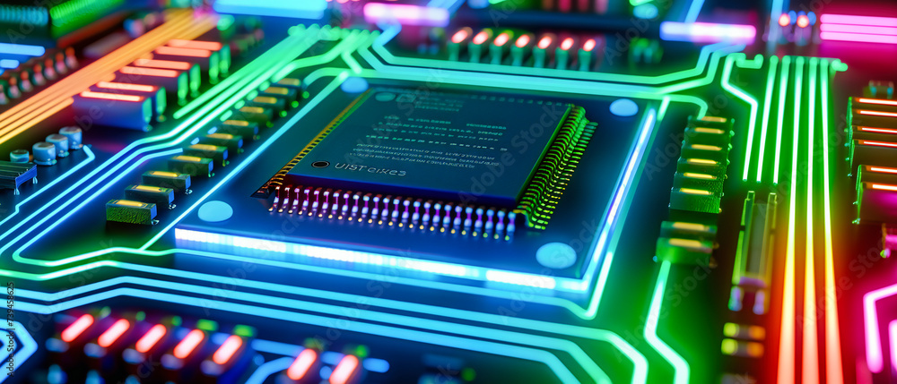 Aufkleber the core of innovation: exploring the intricate details of a processor, highlighting the engineering