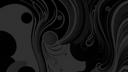Black Wave abstract wallpaper. Dark background for any kind of graphic design work, Black sleek and dynamic design, deep black evokes a sense of mystery and sophistication, Dark abstract Wallpaper