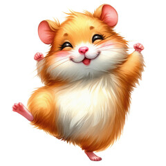 Hamster isolated on white background, watercolor illustration