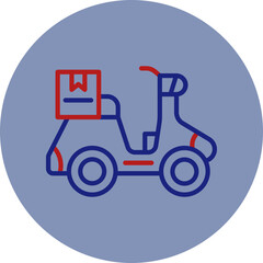 Delivery Bike Line Two Circle Icon