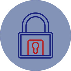 Padlock Line Two Circle Icon