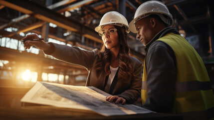A female engineer wearing typical construction attire, representing women in important positions. Emphasizing representation and inclusivity