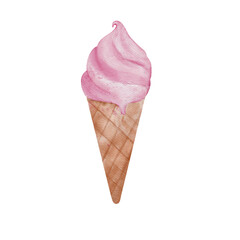 Bright Pink Ice Cream Popsicles 