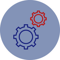 Gear Line Two Circle Icon