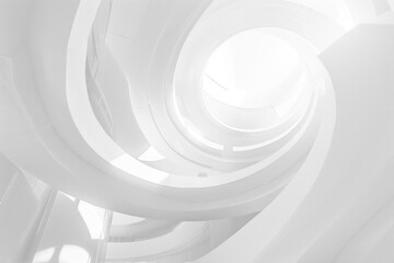 Abstract Architecture Background. White Circular Building.