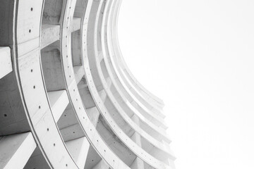 Abstract Architecture Background. White Circular Building.