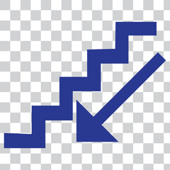 Downstairs Icon. Arrow Point Going Down Stairs Staircase Steps Stairwell Signage Sign Black Symbol Artwork Graphic Illustration Clipart Vector Cricut