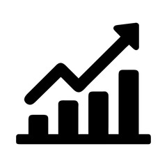 Profit growing icon. Isolated vector icon. Progress bar. Growing graph icon graph sign. Chart increase profit. Growth success arrow icon., Line, bar, or pie chart signifying data analysis, growth icon