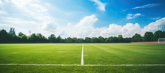 Empty football field at daylight