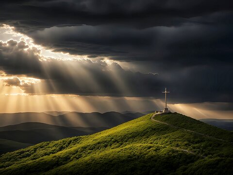 Christian background with christian cross symbol