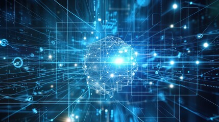 Obraz premium Abstract technology and social network connection