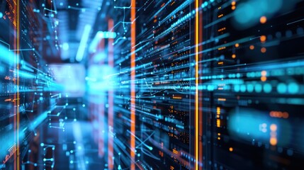 Digital cyberspace and digital data network connection. High-speed connection data analysis. future background.