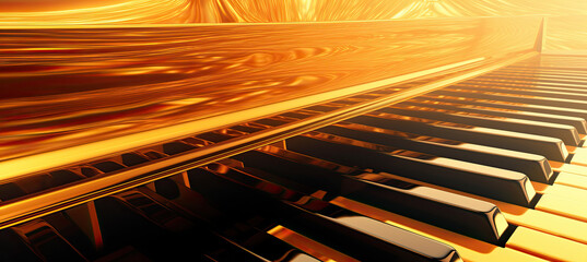 Golden Piano Keys Background