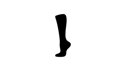 Compression Sock, black isolated silhouette