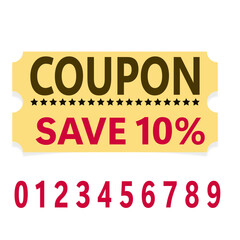 discount coupon with numbers