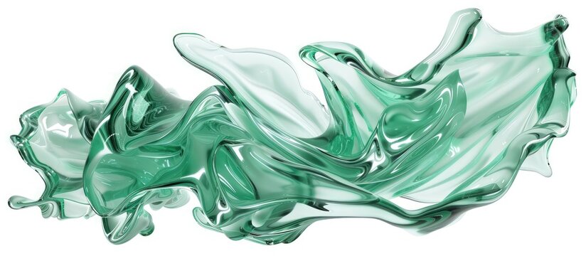 3d texture of splashing liquid green color an abstract background. AI generated image