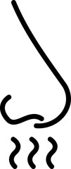 Smell sense icon in outline style.