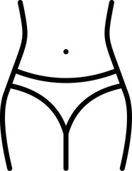 Woman waist icon in linear style.