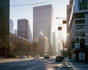 Downtown Los Angeles on a sunny day, California, USA 