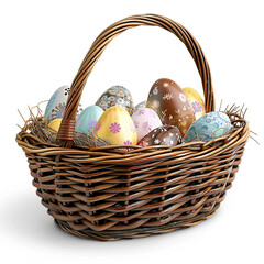 easter eggs in basket
