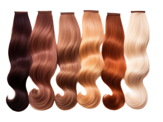 Hair Colors Palette isolated on white or transparent background