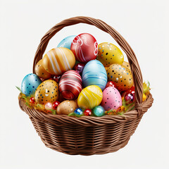 easter eggs in basket