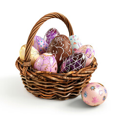 basket with Easter eggs