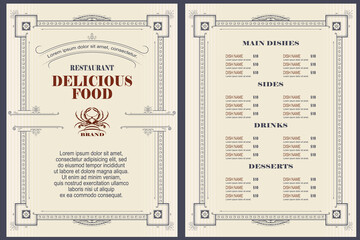 Restaurant menu template or other design.
