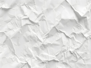 Fototapeta premium Crumpled white paper texture. Abstract minimalist background. Image for background, wallpaper, and banner with copy space.