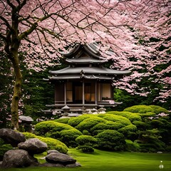 Fototapeta premium japanese garden in spring