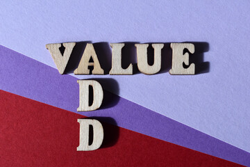 Value Add, words as banner headline