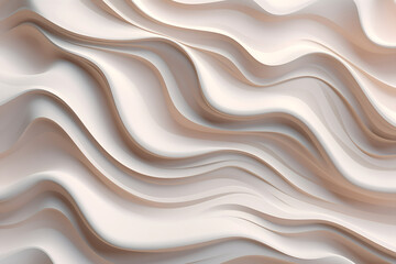 Abstract wavy pastel rose paper layers background. Smooth curved 3d shapes. Modern design and architecture concept. Image for background, wallpaper, and banner with copy space.