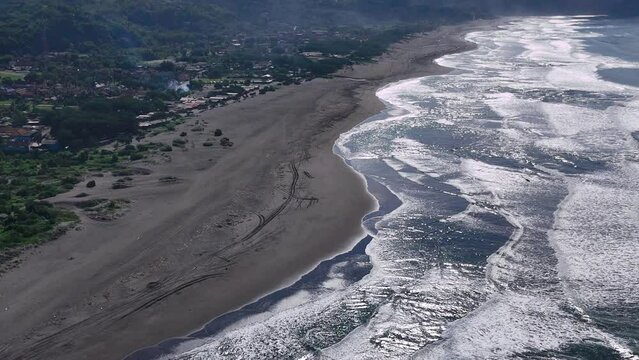 aerial view of parangtritis beach yogyakarta