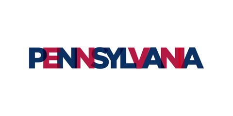 Pennsylvania, USA typography slogan design. America logo with graphic city lettering for print and web.