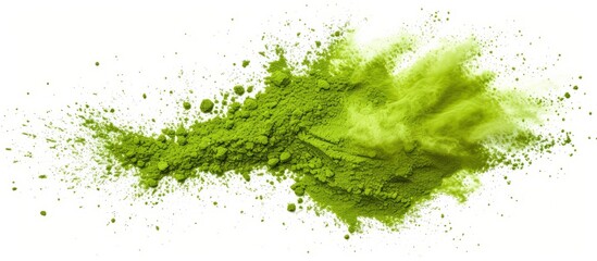 Organic green powder for healthy detox smoothie, natural ingredients for nutritious drink - obrazy, fototapety, plakaty