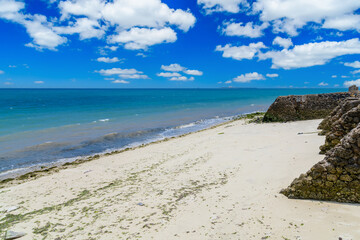 Fototapeta na wymiar Sandy beach in a Stone town. Zanzibar, Tanzania