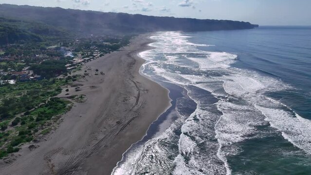 aerial view of parangtritis beach yogyakarta
