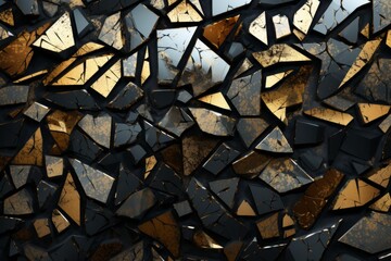 Abstract code pattern. dynamic fusion of gold and black colors, creating a mesmerizing chaos
