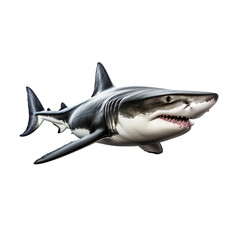 Great shark isolated on white or transparent background