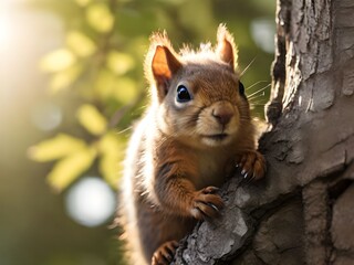 Portrait eines Eichhörnchens - obrazy, fototapety, plakaty