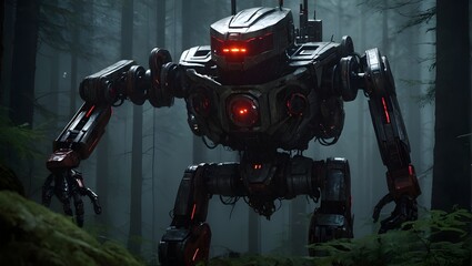 Begegnung mit einem gigantischen Roboter im Wald