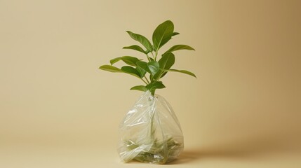 sprout in a plastic bag ecology.