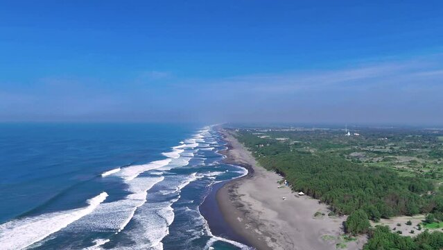 aerial view of parangtritis beach yogyakarta