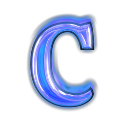 Naklejka premium Glowing blue symbol. letter c