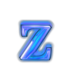 Glowing blue symbol. letter z