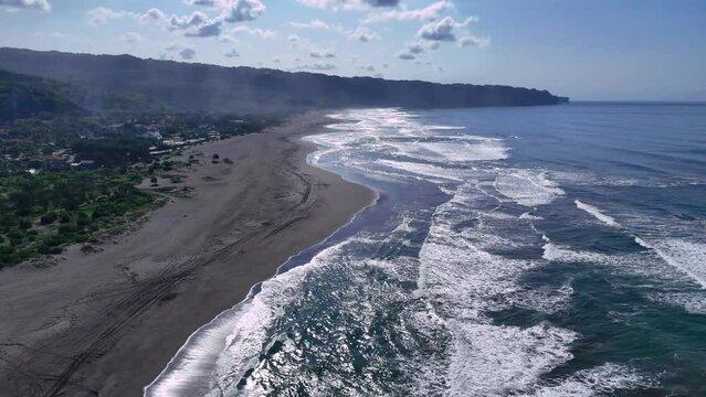 aerial view of parangtritis beach yogyakarta