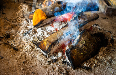 Fototapeta premium fire in the fireplace