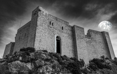 Ancient castle in distypical future on unknown planet