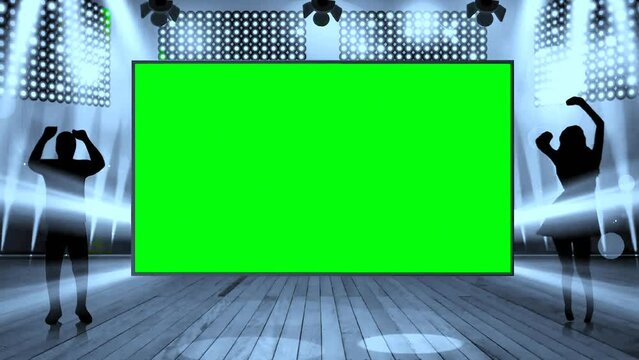 Dance club TV Green screen video